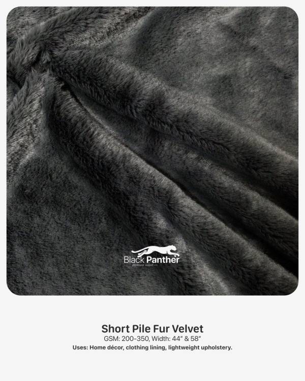 Short Pile Fur Velvet Fabric 44” & 58” | 200-350 GSM | Home Décor, Lining & Upholstery  in Surat